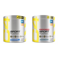 Cellucor C4 Sport Pre Workout Powder Blue Raspberry for Sport 30 Servings & C4 Ripped Sport Pre Work