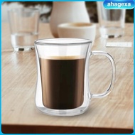 [Ahagexa] Double Walled Mug Drinking Glass Borosilicate Beverage Mug Espresso Cups Glass Cup Water Cup for Woman
