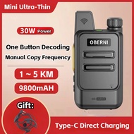 Mini Walkie Talkie Wireless Replication Frequency UHF 1~5km Big Battery Capacity 9800mAh USB Type-C 