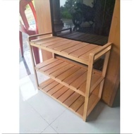 3-tier wooden shelf, 3-tier/ shelf, multi-purpose shelf rak bertingkat rak