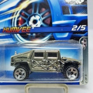 Diecast Car Hotwheels 1:64 HUMVEE Silver iron base
