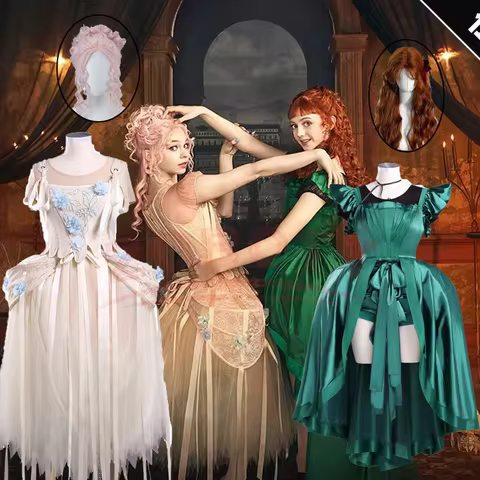 Anime Agnes Enid Demille Cosplay Costume Wig Wednesday Fan Obsessive Invisible Girl Gorgeous Gown Dr