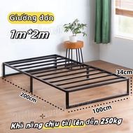 Giường đơn khung sắt giường sắt 1m8x2m Giường đơn giản Giường cỡ lớn sắt dày dặn cứng cáp giao nhanh