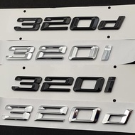 3d ABS Chrome Black Logo 320i 320d Emblem Letters Sticker Nameplate Car Trunk Badge For BMW 320i 320