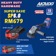 AKAIDO Angle Grinder Cordless Grinder Batteri Grender Batteri