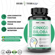 [SG] Ginkgo Biloba with Brahmi & Gotu Kola | Cognitive Function Supplement | 120 Veggie Capsules | M
