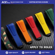 Apply To ROLEX Sea-Dweller Watch Strap, 22mm Two-Tone Rubber Replacement Band For Single Red Sea-Dwe