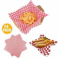 20Pcs Deli Wax Paper Sheets For Food Basket Liners Food Picnic Paper Sheets Greaseproof Deli Wrappin