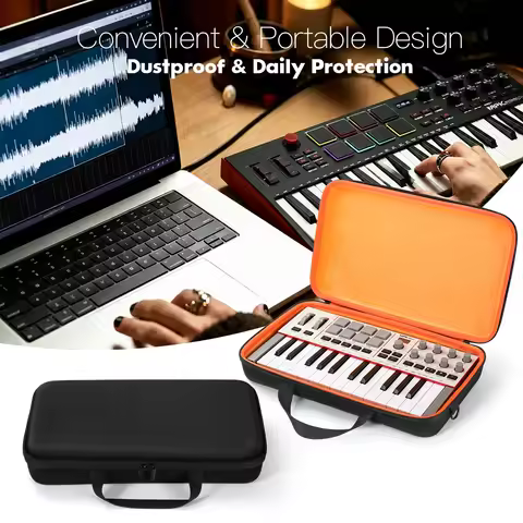 Waterproof Carrying Bag for Akai Professional MPK Mini IV USB-C MIDI Keyboard Controller Hard EVA Ha