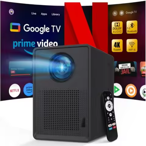 4K Smart Projector with WiFi and Bluetooth for Indoor and Outdoor Use: Unlimited Access to Streaming