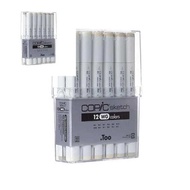 Jq Copic Sketch Marker Set 12 Colors Warm Gray Professional Marker Pen