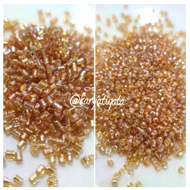 [ KARYATIGA ] Mote Manik Payet Bambu Patah / Pasir Semi Jepang KING -  Coklat Muda Pelangi(10 gram)