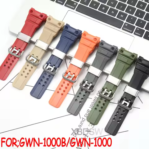 Watch Strap Suitable for Casio GWN-1000B/GWN-1000 Watch Band Men's Rubber Replacement Bracelet
