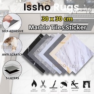 ISSHO Floor Marble Tiles Self Adhesive Sticker Waterproof Kitchen Tiles DIY Floor Tiles Removable Ti