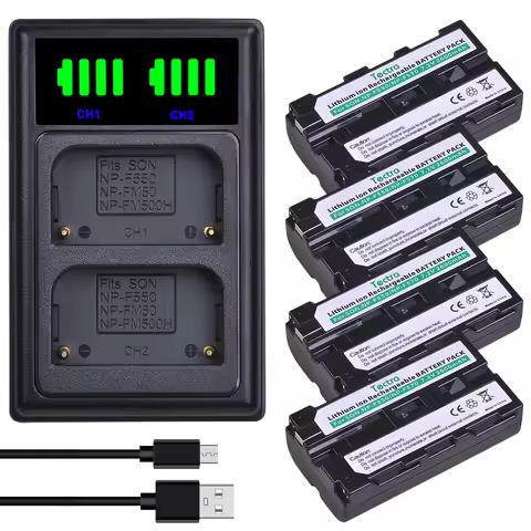2600mAh NP-F550 NP-F570 Battery+LED Charger for Sony NP-F750 F770 F960 F970 FM500H QM91D TRU47E CR-V