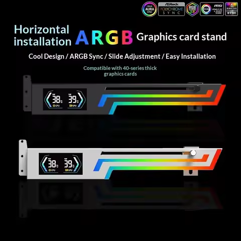 Power Train Z-X6 Graphics Card Bracket Temperature Display 5V 3PIN ARGB AURA SYNC Graphics Card VGA 