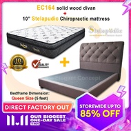 [PRE-ORDER](Buy Mattress FREE Divan Bedframe) EC164 Full Solid Wood Structure Bedframe Katil with Water Repellent Fabric + Dr.Alstone Stelapudic Imported Technology Mattress Tilam