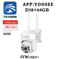 FNKvision กล้องวงจรปิด wifi กล้องวงจรปิดไร้สาย 5MP WiFi ครบสี พร้อมไมค์ รักษา ไร้สายกันน้ำ กล้อง 360