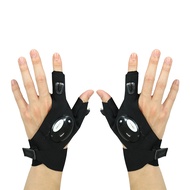 1Pc/1Pair Flashlight Gloves Fingerless Waterproof Black Night Light Fishing Gloves for Fishing 1Pc/1