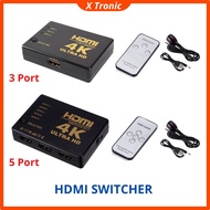 HDMI Switcher 3 Port 5 Port HD 1080P 4K Ultra HD HDMI Switcher With Remote