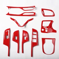 accessories for Honda City 2015- red carbon fiber Inner armrest cover interior decoration power wind