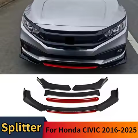 For Honda CIVIC FC1 FC2 FK7 FL1 FL2 FE1 Sedan Hatchback 2016-2025 Front Splitter Bumper Lip Guard De