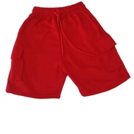MERAH TRBL Cargo Shorts for Men and Women, Fleece Material, Red, Outfit for August 17th