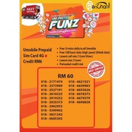 Umobile Prepaid Sim Card 4G 🌟Credit RM6
