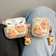 Cute Capybara AirPods Pro 2 Case, Soft AirPods 1/2 Case, Transparent AirPods 3 Case