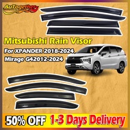 4Pcs Mitsubishi Xpander/Mirage G4 2012 - 2024 Rain Visor Door Visor Rain Guard Window Visor