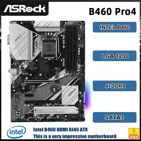 Asrock B460 PRO4 Motherboard Intel B460 LGA 1200 DDR4 128GB support i9-10900 i3-10100F i3-10105 i7-1