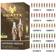 VIDATTX 50pcs Mix Tattoo Needles Cartridge, RL/RS/RM/M1 Mix Size, #12 Standard Assorted Disposable T