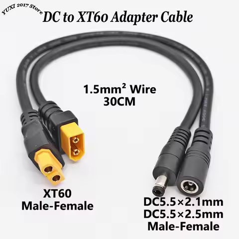 1PC High-quality XT60 Male/female Connector To DC5521/5525 Power Cord Adapter For Automotive Battery