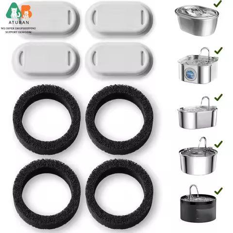 Filters for Stainless Steel Cat Water Fountain PLWF003&PLWF006,Set of Replacement Filters fot Pet Wa