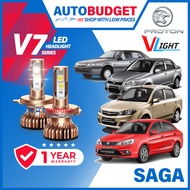 PROTON SAGA VVT Car LED Bulb Saga FL FLX BLM Headlight H4 H7 Mentol Lampu LED Kereta 6000K VLIGHT V7