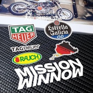 F1 Racing Series Sponsor Sticker   Helmet logo decoration waterproof reflective sticker