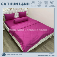 [FREESHIP] Bộ Ga Giường Thun Lạnh 4 Món ACHUASHOP Bộ Ga Trải Giường Vỏ Gối Ga Nệm Thun Lạnh Drap Giư