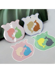 1 Set/4 Sets Transparent Fish-Shaped Sticky Notes, Self-Adhesive Reusable Index Tabs, Student Readin