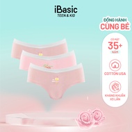 Combo of 3 iBasic cotton USA girls' underwear antibacterial hipster PANG005-1C