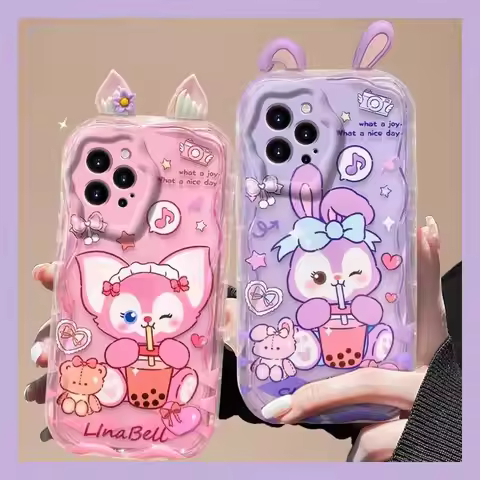3D Ears StellaLou LinaBell Case For Xiaomi Redmi 15C 15 14C 13C 12 13 A5 Note 14 Pro 13 12 11 11S 10