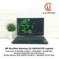 HP PAVILION GAMING 15-DK0243TX INTEL CORE I7-9750H 16GB RAM 512GB SSD GTX1660TI USED LAPTOP REFURBISHED NOTEBOOK