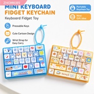 ZHOMKI89 Stress Relief Decompression Toy, 26-key Hanging Loop Keyboard Keychain, Durable Pressable K