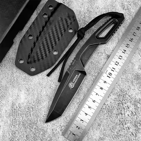 NEW RAOT Fixed Blade Knife with Sheath 8Cr13Mov Steel Blade and Handle Outdoor EDC Camping Knife Hun