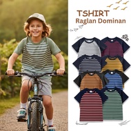 CHILDREN'S T-SHIRT WITH DOMINANT PDK RAGLAN Striped Raglan T-Shirt for Boys 2-12T | OSKSL011 Kids St