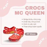 Crocs mcqueen red car slippers without lights, fashionable style for traveling