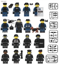 16Pcsทหารหุ่นขนาดเล็กSWAT Seriesเด็กบล็อกตัวต่อของเล่นเพื่อการศึกษาLegoingของเล่นกองทัพของขวัญ