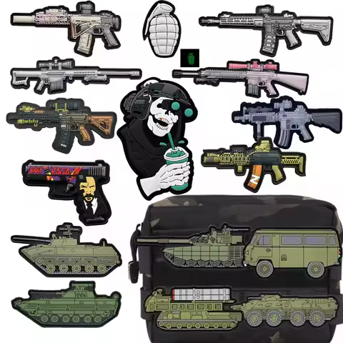 New 3D PVC M416 Q Edition Rubbe Armband BABAYAGA Backpack Morale Collection Pink SR 25 Military Hook