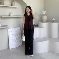 84 / 84 Ribbon Flare Top | Coquette Top Ribbon Top Peplum Top Coquette Blouse Top Ribbon PG