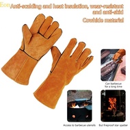 Eon Strength Welding Gloves  Holders Heat Fire Resistant Leather for Oven Grill BBQ Furnace