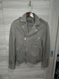 Allsaints jennings biker 羔羊皮 小羊皮 真皮 麂皮 皮衣 騎士外套 男XS